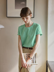ピュアコットン ショルダーTシャツ