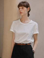 ピュアコットン ショルダーTシャツ