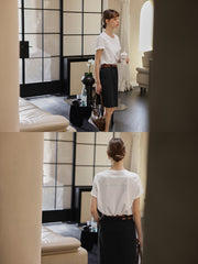 ピュアコットン ショルダーTシャツ