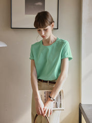 ピュアコットン ショルダーTシャツ