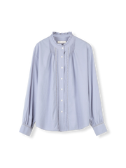 フリルネックランタンスリーブシャツ