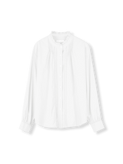 フリルネックランタンスリーブシャツ