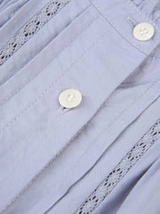 フリルネックランタンスリーブシャツ