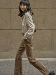 ハイウエスト コーデュロイフレアパンツ