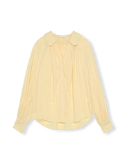 ピーターパンカラー Vネックランタンスリーブシャツ