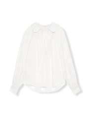 ピーターパンカラー Vネックランタンスリーブシャツ