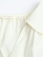 ピーターパンカラー Vネックランタンスリーブシャツ