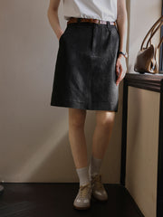 ホワイト ジャカード ハイウエストAラインスカート