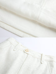 ホワイト ジャカード ハイウエストAラインスカート