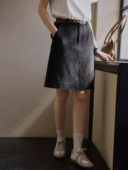 ホワイト ジャカード ハイウエストAラインスカート