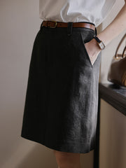 ホワイト ジャカード ハイウエストAラインスカート