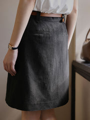 ホワイト ジャカード ハイウエストAラインスカート