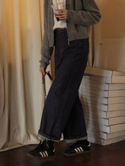 ハイウエスト ストレートデニムパンツ