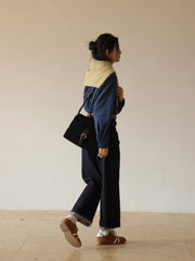 ハイウエスト ストレートデニムパンツ