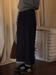 ハイウエスト ストレートデニムパンツ
