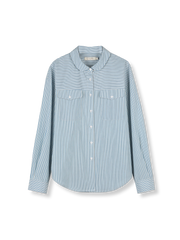 ブルーストライプロングスリーブシャツ