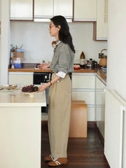 ブルーストライプロングスリーブシャツ