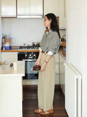 ブルーストライプロングスリーブシャツ