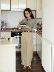 ブルーストライプロングスリーブシャツ