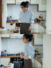 ブルーストライプロングスリーブシャツ