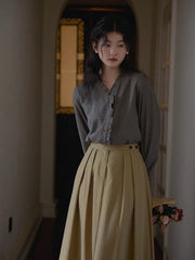 ハイウエスト Aラインスカート