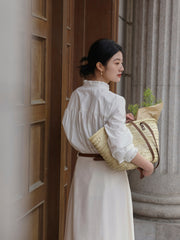 フリルルーズフィットロングスリーブシャツ