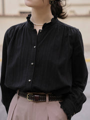 フリルルーズフィットロングスリーブシャツ