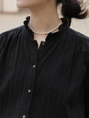 フリルルーズフィットロングスリーブシャツ