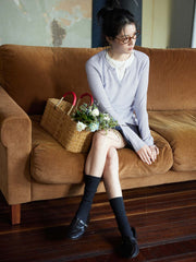 フェイクツーピース Vネックニット