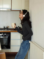 フェイクツーピース Vネックニット