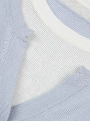 フェイクツーピース Vネックニット