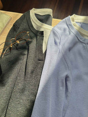 フェイクツーピース Vネックニット