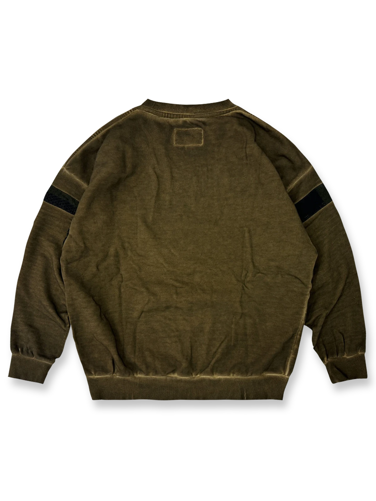 製品画像
泥染めクルーネックスウェットの全体展示。自然な色ムラと独特な泥染め加工が特徴的なヴィンテージスタイルの一着。
詳細画像
泥染めの独特な風合いとヘビーウェイトコットンの質感を強調したディテール特写。色ムラと自然な陰影がヴィンテージ感を際立たせています。