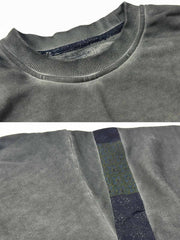 製品画像
泥染めクルーネックスウェットの全体展示。自然な色ムラと独特な泥染め加工が特徴的なヴィンテージスタイルの一着。
詳細画像
泥染めの独特な風合いとヘビーウェイトコットンの質感を強調したディテール特写。色ムラと自然な陰影がヴィンテージ感を際立たせています。