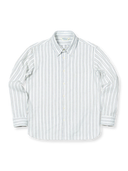 製品画像:
ヴィンテージジャカードストライプシャツ全体画像、1920年代風クラシックデザイン
詳細画像:
日本製ジャカードストライプ生地ディテール、ヴィンテージ風高品質素材