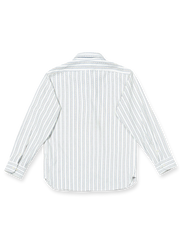 製品画像:
ヴィンテージジャカードストライプシャツ全体画像、1920年代風クラシックデザイン
詳細画像:
日本製ジャカードストライプ生地ディテール、ヴィンテージ風高品質素材