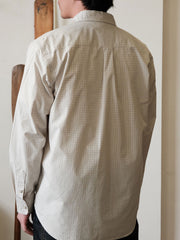 詳細画像: ジャケットのYKKヴィンテージジッパーとバイカースタイルの襟ディテールが分かる画像
モデル画像: ヴィンテージ加工バイカースタイルのデニムジップジャケットを着用したモデルの全身画像