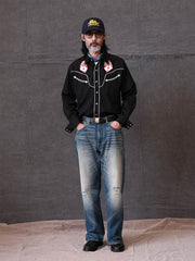 ヴィンテージウエスタン刺繍長袖シャツ