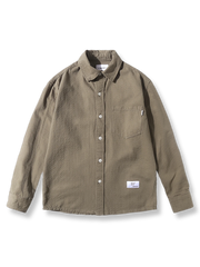 無地3色 コットンワークシャツ