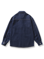 デニムポロシャツ 長袖ジャケット