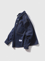 デニムポロシャツ 長袖ジャケット