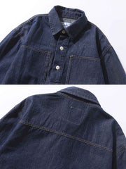 デニムポロシャツ 長袖ジャケット