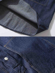 デニムポロシャツ 長袖ジャケット