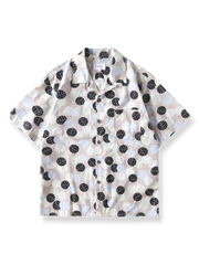 幾何学ドット柄 半袖シャツ