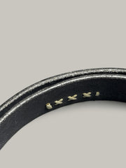 製品画像: ヴィンテージアメリカン手作りレザーベルトの正面図
詳細画像: レザーの質感と真鍮バックルのディテール