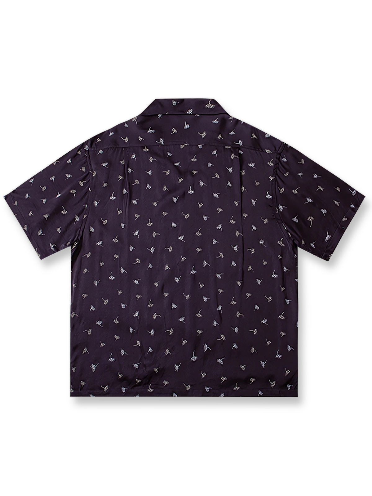 製品画像: タンポポプリントのアロハシャツ反面図