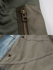 詳細画像: パッチワークとポケットディテールのクローズアップ