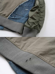 詳細画像: パッチワークとポケットディテールのクローズアップ