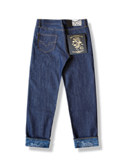 辰年限定 植物染め 純綿デニムパンツ