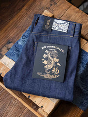 辰年限定 植物染め 純綿デニムパンツ